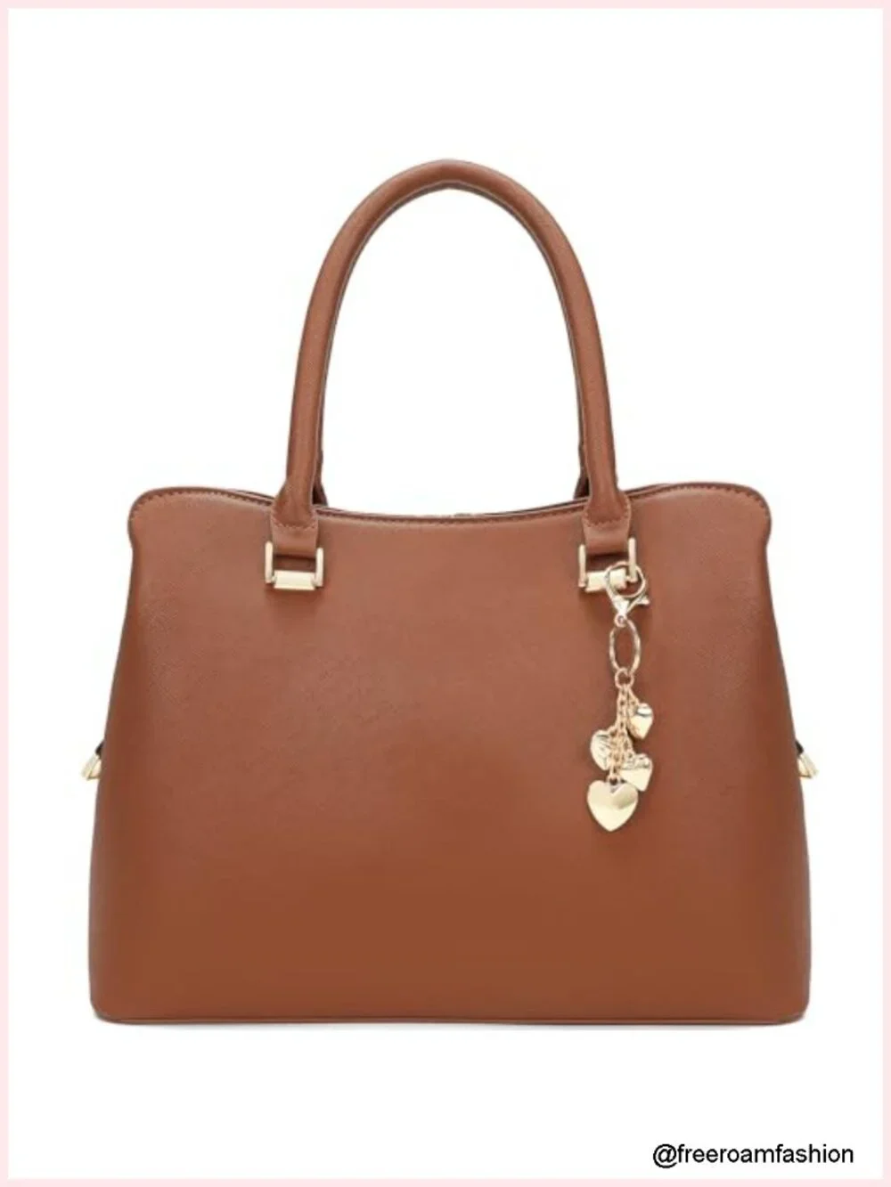Vegan Leather Top Handle Satchel Handbag Shoulder Crossbody Purse